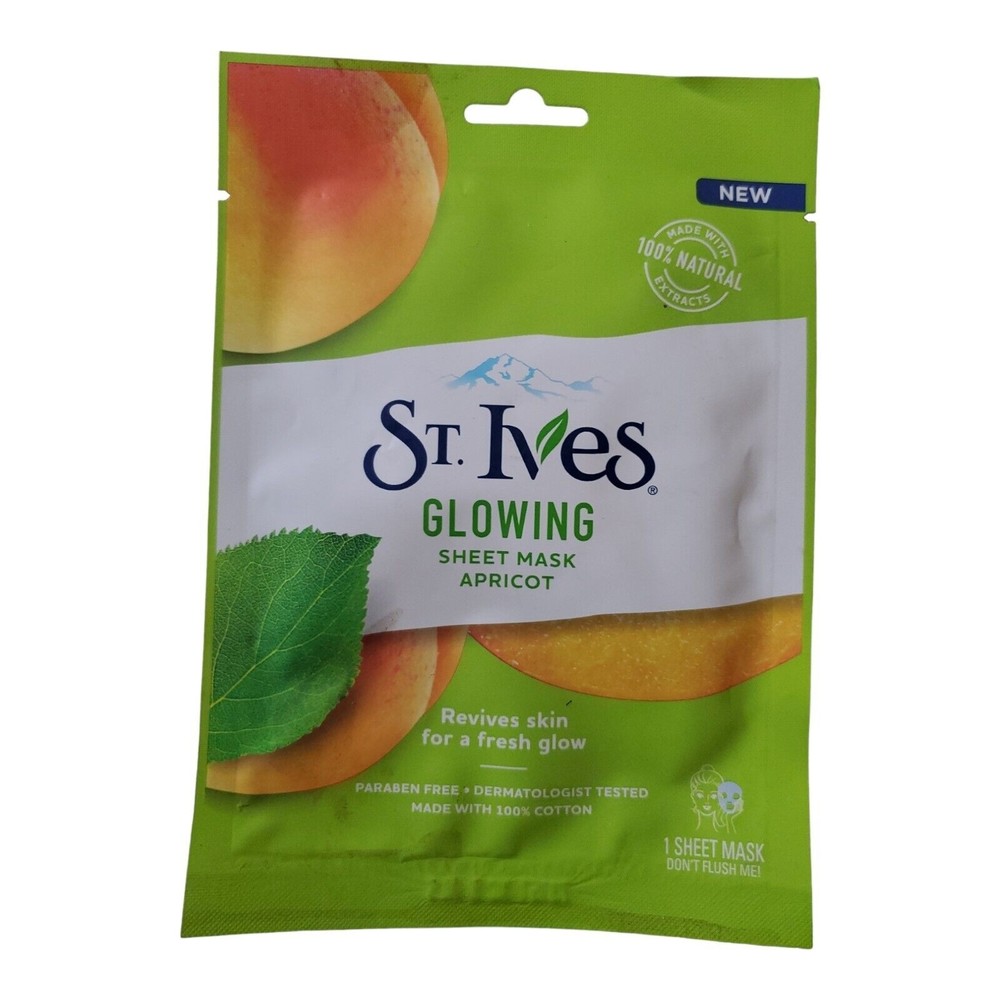 St. Ives Glowing Sheet Mask Apricot Revives Skin for a Fresh Glow